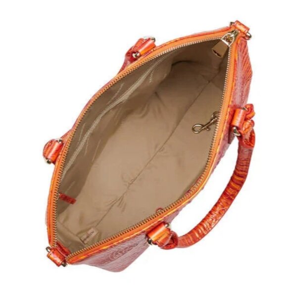 Brahmin Duxbury Satchel Dusty Orange Melbourne Embossed Leather - Picture 2 of 3